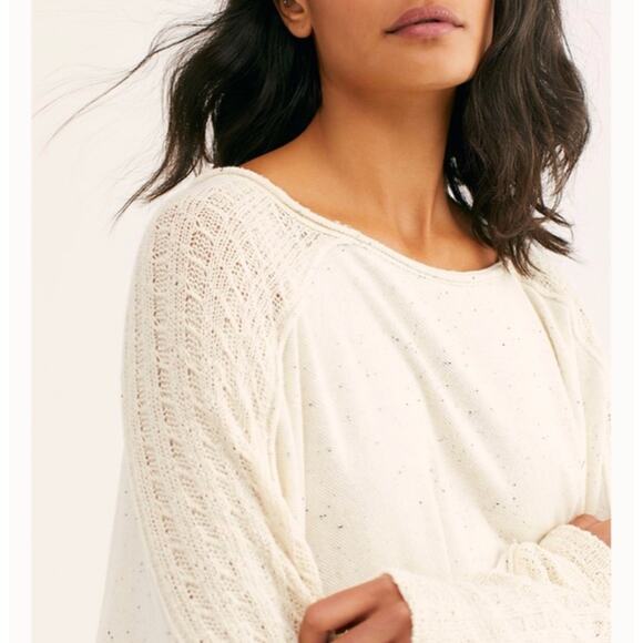 FREE PEOPLE My Girl Oversized Tunic Sweater Ecru Ivory Sz M NWT {LL20} - Picture 6 of 6